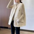 thumbnail image 4 of Chalecos de vellón para mujer, chalecos de felpa de longitud media, cárdigans casuales sin mangas con cuello redondo, chaquetas de invierno de gran tamaño, blusas holgadas para mujer, 4 of 4