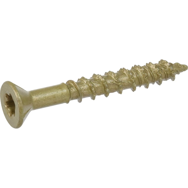 Tornillos POWERPRO #10 x 3,8 cm de acero recubiertos con epoxi color bronce
