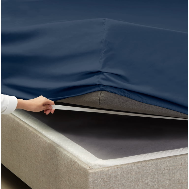Empyrean Bedding 3 Piece Microfiber Sheet Set, Queen, Navy photo 4