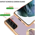 thumbnail image 3 of Compatible for Samsung Galaxy S21 Case with Ring Holder Kickstand [with Magnetic] Soft TPU Shockproof Electroplated Protective Phone Case for Galaxy S21 5G Purple, 3 of 14