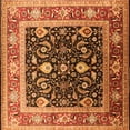 thumbnail image 1 of Ahgly Company Indoor Square Oriental Orange Industrial Area Rugs, 4' Square, 1 of 4