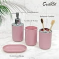 thumbnail image 3 of Bathroom Accessories Set 6 Piece Bath Ensemble Includes Soap Dispenser, Toothbrush Holder, Toothbrush Cup, Soap Dish for Decorative Countertop and Housewarming Gift (Blush pink-6pcs), 3 of 5