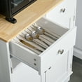 thumbnail image 2 of 67" White Kitchen Buffet with Hutch - Freestanding Pantry Cabinet with Microwave Stand & Adjustable Shelves, 2 of 10