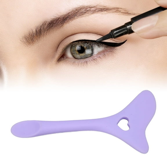Eyeliner Stencils, Eyeliner Stencil Tool Silicone Eyeshadow Mascara Shield Guard,Reusable Silicone Eye Makeup Tool with Cream Applicator For Beginners, Eyeliner Stickers PURPLE