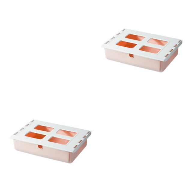 Inteprter Caja de almacenamiento oculta de PP Cajón de montaje elegante y fácil Organizador Cajón de almacenamiento oculto organizado rosa 33 rosa 33*23.5*8.5 cm 2Conjunto