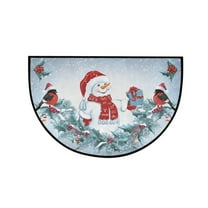 PEIBang Christmas Half Round Door Mat for Indoor Entrance,Half Circle Area Rug Semi Circular Door Mat for Floor Bathroom Living Room Bedroom Kitchen Fireplace