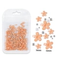 thumbnail image 1 of Bolsa de joyería con flores de cinco pétalos para decoración de uñas Joyería de flores acrílicas blancas y rosas con cuentas de oro y plata Flor de resina, 1 of 6