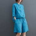 thumbnail image 2 of Giftesty Two Piece Outfits Women,Women's Casual Solid Color Cotton Linen Wide Leg Pants Two Piece Suit, 2 of 9