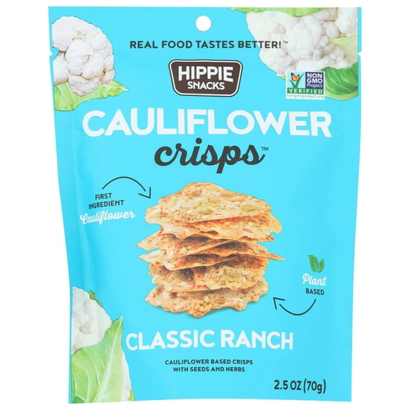 Hippie Snacks Cauliflower Crisps 2.5 Ounce Pack Of 8