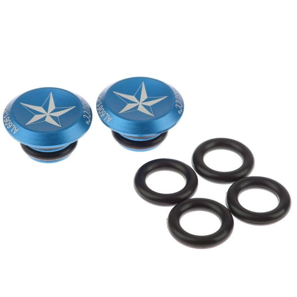 Bicicleta de carretera 1 par Mini manillar de aluminio Bar End Caps Bungs Azul Cola enchufe del extremo de la barra de la bicicleta