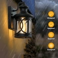 thumbnail image 4 of C Cattleya 2-Pack 1-Light Matte Black Outdoor Wall Sconce with Clear Glass Shade for Patio, Garden, Balcony Front door, 4 of 7
