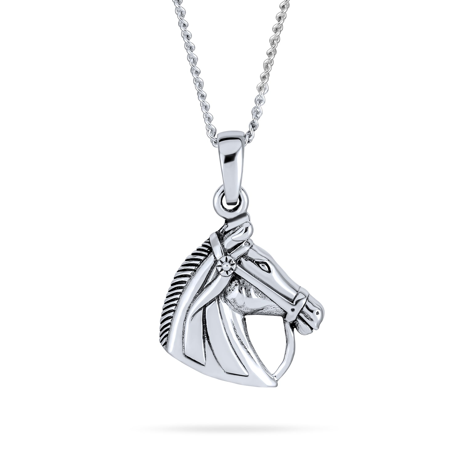 Bling Jewelry - Personalized Engrave Thoroughbred Horse-Head Pendant ...