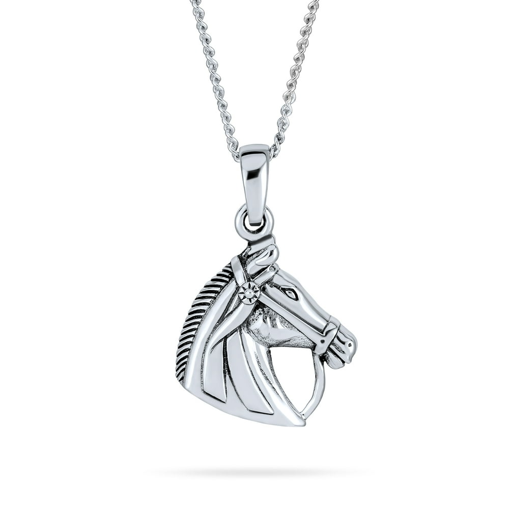 Bling Jewelry Personalized Engrave Thoroughbred HorseHead Pendant