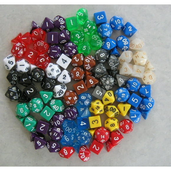 15x Sets of 7 (that is 105!) Polyhedral Dice for RPGs (Dnd Pathfinder) with 7 Dice Bags!