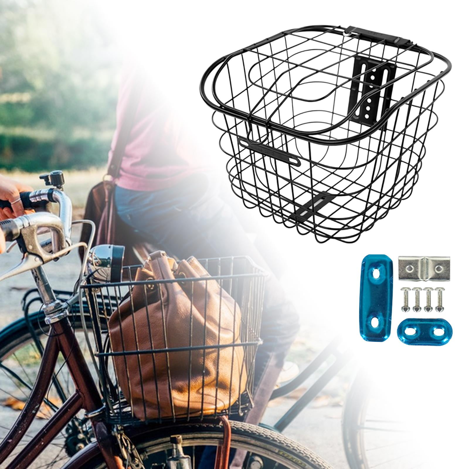 DimyFew Bicycle basket with lid, front and rear bicycle basket, heavy duty mountain bike No bottom plate