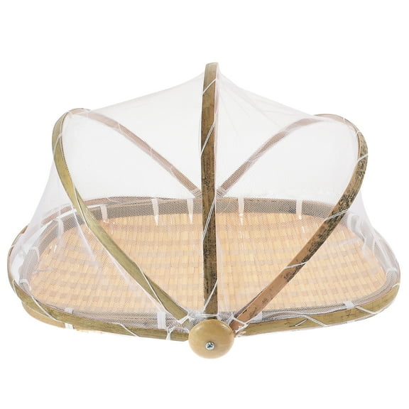 Food Covers for outside Fruit Basket with Screen Picnic Wicker Storage Tent