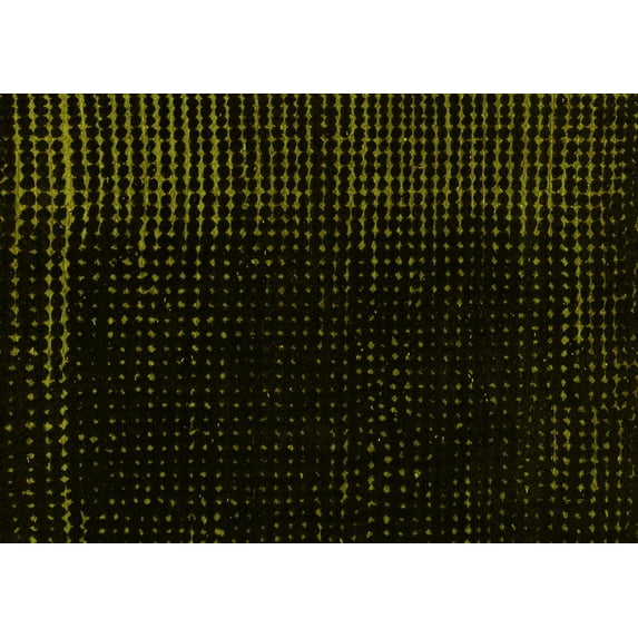 Ahgly Company Indoor Rectangle Abstract Yellow Modern Area Rugs, 4' x 6'