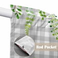 thumbnail image 4 of Spring Leaves Swag Valances for Windows, Kitchen Window Curtains Over Sink, Pastoral Garden Botanical Gray Plaid Window Treatment Curtains for Living Room/Bedroom Curtains 2 Panel Sets 36"x45", 4 of 8