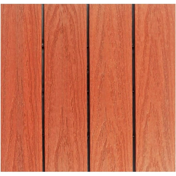 UltraShield Naturale 1 ft. x 1 ft. Quick Deck Outdoor Composite Deck Tile Sample (Madrid Red)