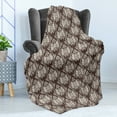 thumbnail image 4 of Damask Soft Flannel Fleece Throw Blanket, Victorian Floral Pattern with Blooming Foliage Leaves on Dark Toned Backdrop, Cozy Plush for Indoor and Outdoor Use, 60" x 80", Brown and Beige, by Ambesonne, 4 of 5