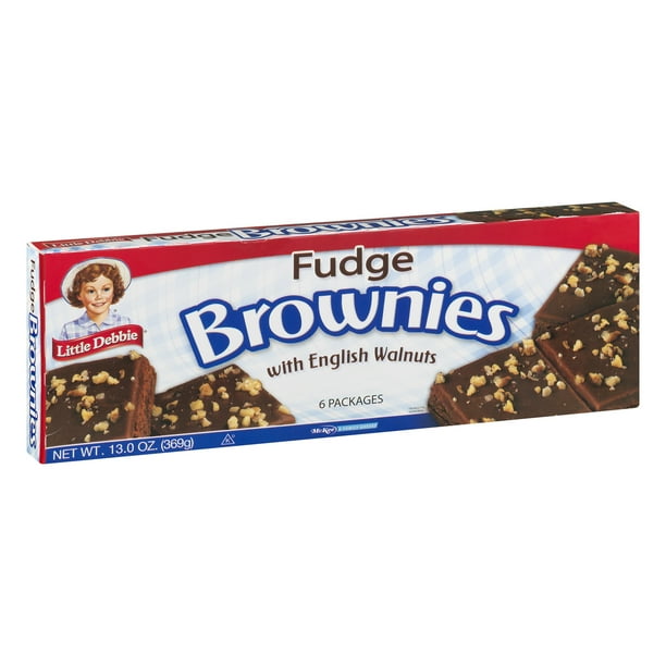 Little Debbie Fudge Brownies with English Walnuts (6 count) 13 oz Box