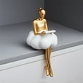 thumbnail image 4 of Gmogad Gold Resin Ballet Dancer Figurine - Living Room Shelf Decor, Dance Studio Gift, Elegant Cloud Girl Statue for Car Desktop Home Christmas Decoration, 4 of 6