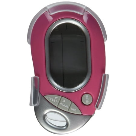 Pedusa PE-771 Tri-Axis Multi-Function Pocket Pedometer - Pink With Holster/Belt (Best Pocket Pedometer 2019)