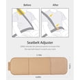thumbnail image 5 of Car Seat Belt Adjuster, 4 Pack Premium PU Leather Seatbelt Clip for Vehicle Automobile Safety Comfort Universal Shoulder Neck Strap Positioner for Adults (Khaki), 5 of 5