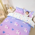 thumbnail image 3 of Metsweet Cartoon Unicorn Twin Duvet Cover, Love Heart Gradient Twin Bedding, Pink Blue Purple,2pcs,1 Duvet Cover and 1 Pillowcase, 3 of 6