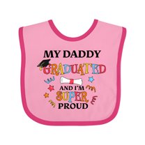 Inktastic My Daddy Graduated and I'm Super Proud Boys or Girls Baby Bib