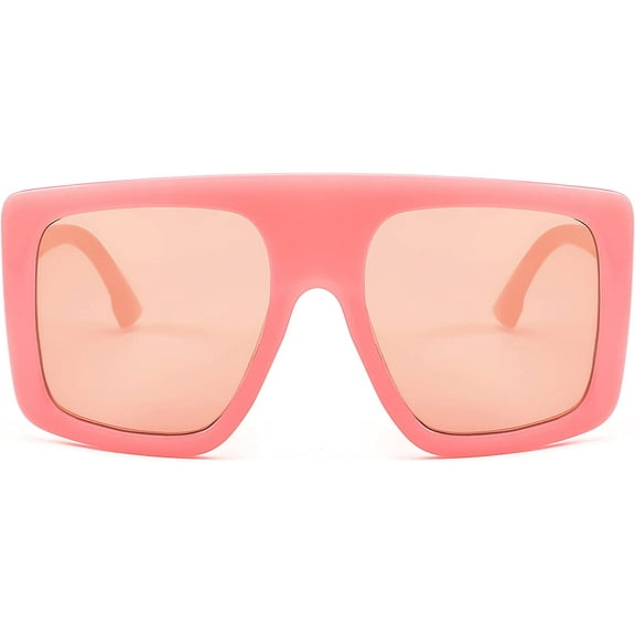 FEISEDY Large Square Baddie Oversized Women Sunglasses Shield Men Fashion Flat Top Wrap Baddie Shades B5040