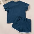 thumbnail image 5 of Gbsyewxs Girls Outfits 2 Piece Crew Neck Short Sleeve Printed Tops And Shorts Set Soft Summer Girls Clothes Set Navy Size 3-4 Years, 5 of 9
