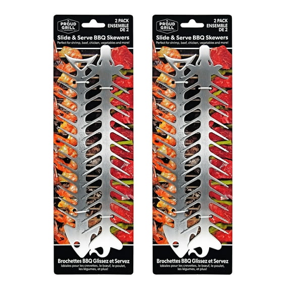 Proud Grill Slide & Serve BBQ Grilling Skewers - 4 Pack