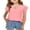Coral, variant on Arshiner Girls T Shirts Lace Petal Short Sleeves Kids Crewneck Casual Blouse Summer Tops Tees