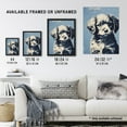thumbnail image 3 of Mini Doodle Dog Animal Pet Portrait Blue Artwork Framed Wall Art Print A4, 3 of 5