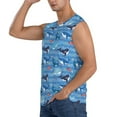 thumbnail image 3 of Kdxio Blue Fish for Men's Muscle T-shirt,Sleeveless for Workout Running Athletic Gym Lounge Casual, 3 of 7