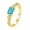 Gold, variant on Women Rectangle Turquoise Beaded Thin Ring Vintage Dainty CZ Accent Band Boho Western Vacation Jewelry Stainless Steel Silver Plated Size 6