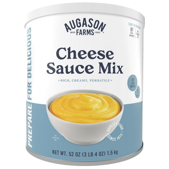 Augason Farms Cheese Sauce Mix Can Emergency Food Supply, 87 Servings, 10 Year Shelf Life - Shelf Stable Cheddar Cheese Powder Canned Food