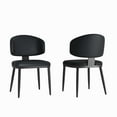 thumbnail image 5 of Montary Modern Dining Chairs Set of 2,Upholstered PU Leather Kitchen Side Chairs with Padded Seat and Metal Legs for Dining Room, Bedroom, Living Room, Black, 5 of 7