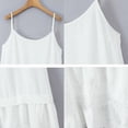 thumbnail image 6 of Women Lace Mini Dress Slip Sleeveless Patchwork Lace Tiered Short Dresses Flowy Dress White S, 6 of 10