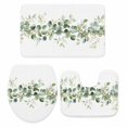 thumbnail image 2 of Green Eucalyptus Bathroom Rugs Set Leaves Watercolor Plant Leaf Country Non Slip Absorbent Soft Bath Mats 3 Piece Set with Bathroom Rug, U-Shaped Floor Mat, Toilet Seat Cover Small Size, 2 of 9
