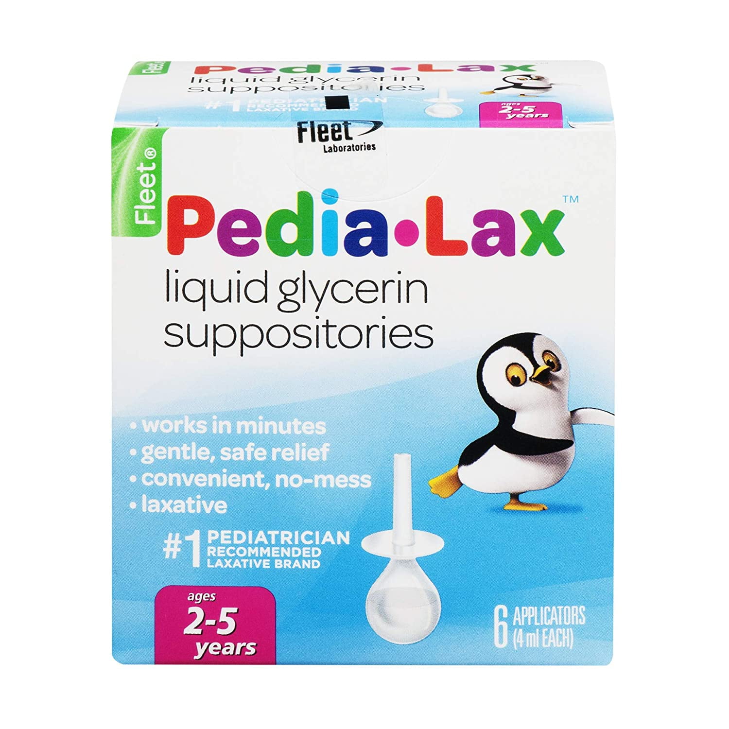 Fleet Pedia-Lax Liquid Glycerin Suppositories 6 Each (Pack of 3)