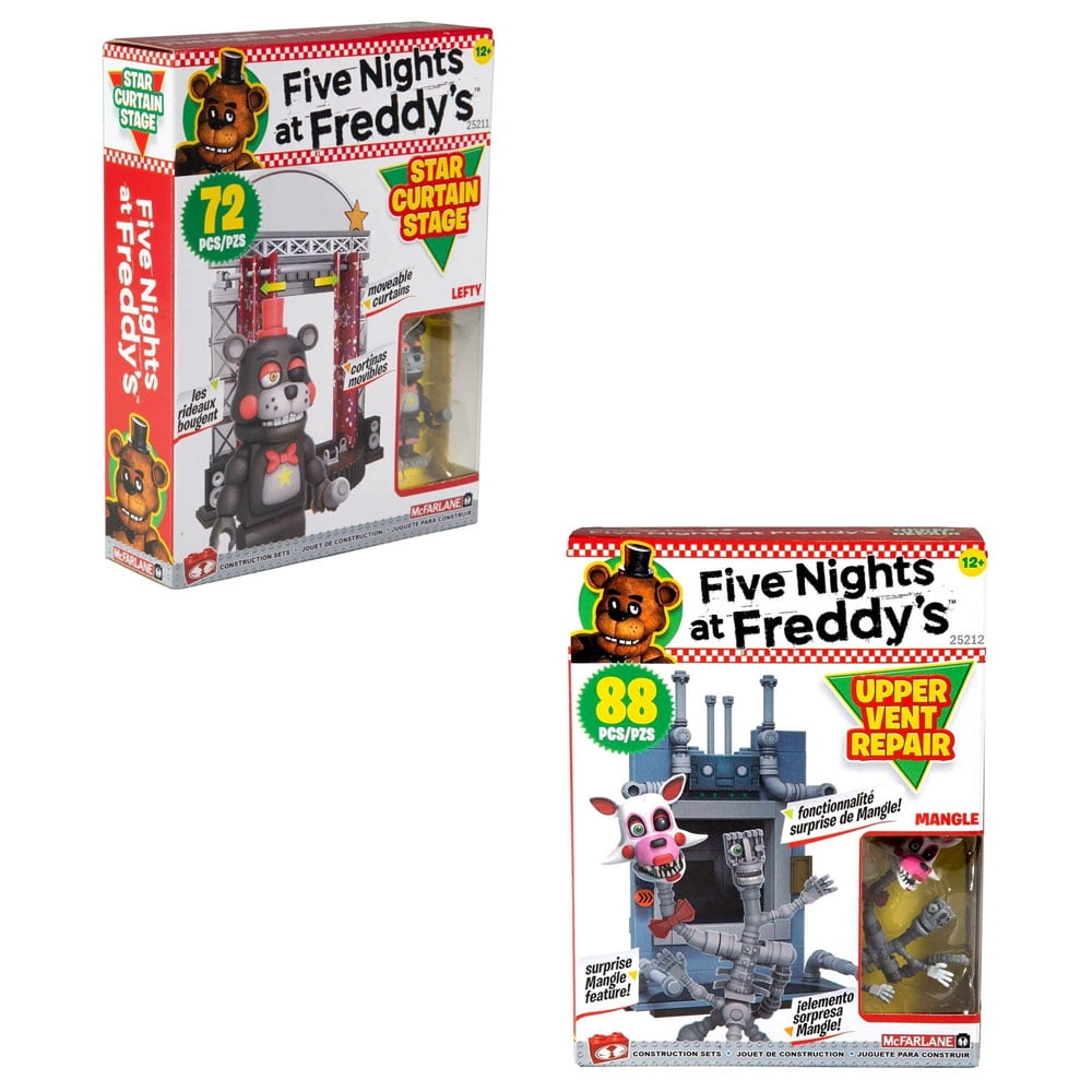 forfølgelse overdraw skrive McFarlane Building Small Sets - Five Nights at Freddy's S6 - SET OF 2  (Upper Vent Repair & Star Curt - Walmart.com