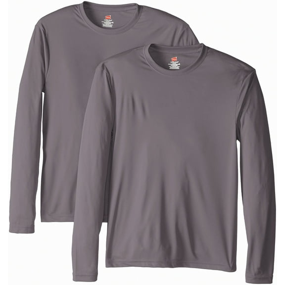 Hanes 482L Adult Cool Dri With Freshiq Long-Sleeve Performance T-Shirt, Pack Of 2