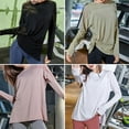 thumbnail image 3 of Chemise de Sport pour Femmes Col Rond Manches Longues en Maille Respirante, 3 of 8