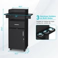 thumbnail image 3 of Olurrisa Professional Salon Trolley, Mobile Beauty Station with 6 Tool Holders & Locking Drawer, Black, 3 of 9