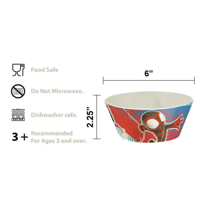 Zak Designs 3pk Spiderman Kids Dinnerware Set Melamine Plate Bowl