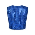 thumbnail image 4 of JanJean Kids Boys Glittery Sequined Vest Waistcoat Hip-hop Choir Jazz Dance Stage Performance Coat Jacket Blue 7-8, 4 of 7