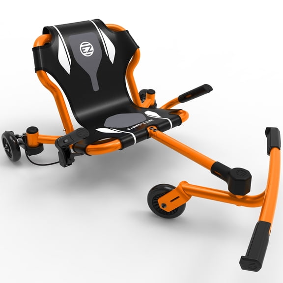 EzyRoller: Drifter X - Orange - Ride-On Scooter, Cambering Motion, Pedal Free Cart, Hand Brakes, Extendable Frame, 154lb Capacity, Adults & Kids 6 