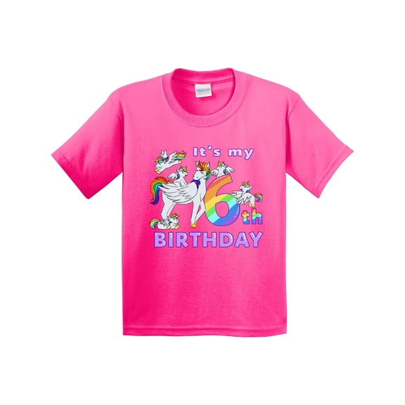 Inktastic It's My 6th Birthday Unicorn Youth T-Shirt